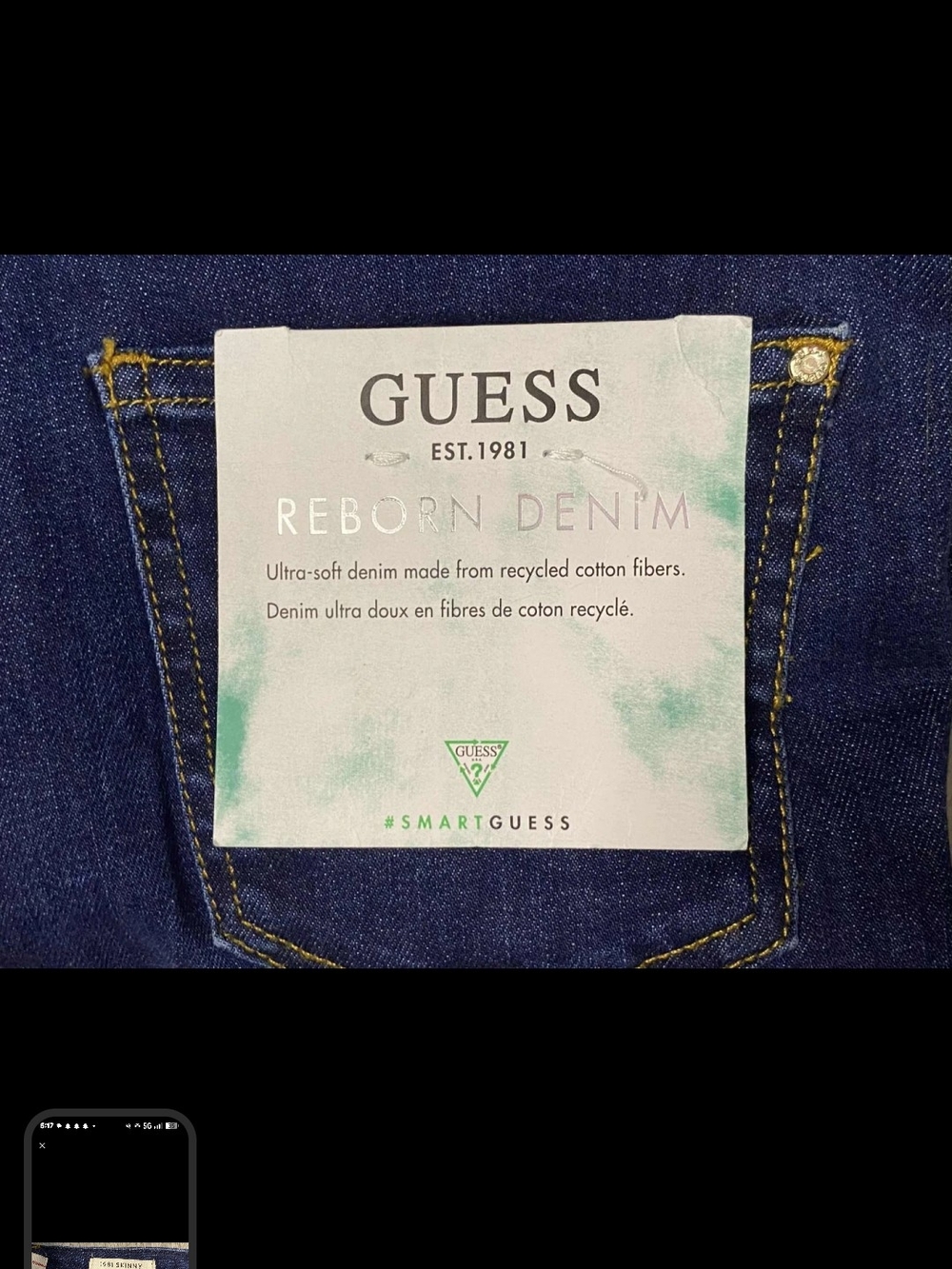 GUESS Women's Dark Indigo Skinny Jeans - Picture 9 of 10
